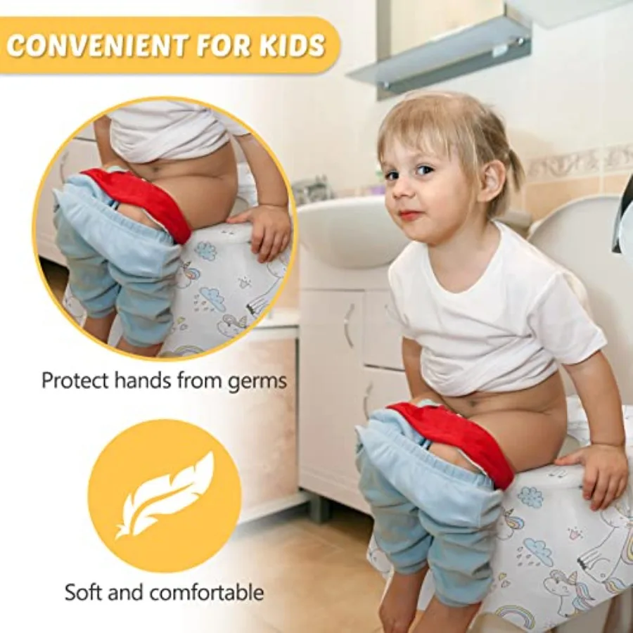 40 Pcs Disposable Toilet Seat Covers for and Toddlers Extra Large Paper Potty Seat Liners Individually Wrapped Portable and Hyg