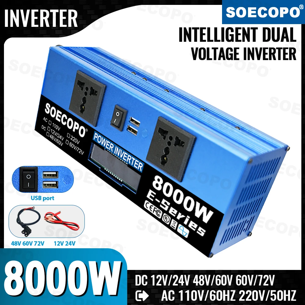 

8000W Solar System DC12V/72V to 110V/220V Off-Grid Inverter System Controller 1000W Panel for Home RV Camping CE Certified