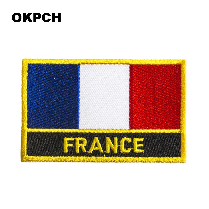 France Flag Embroidery Patches Iron on Saw on Transfer patches Sewing Applications for Clothes in Home&Garden