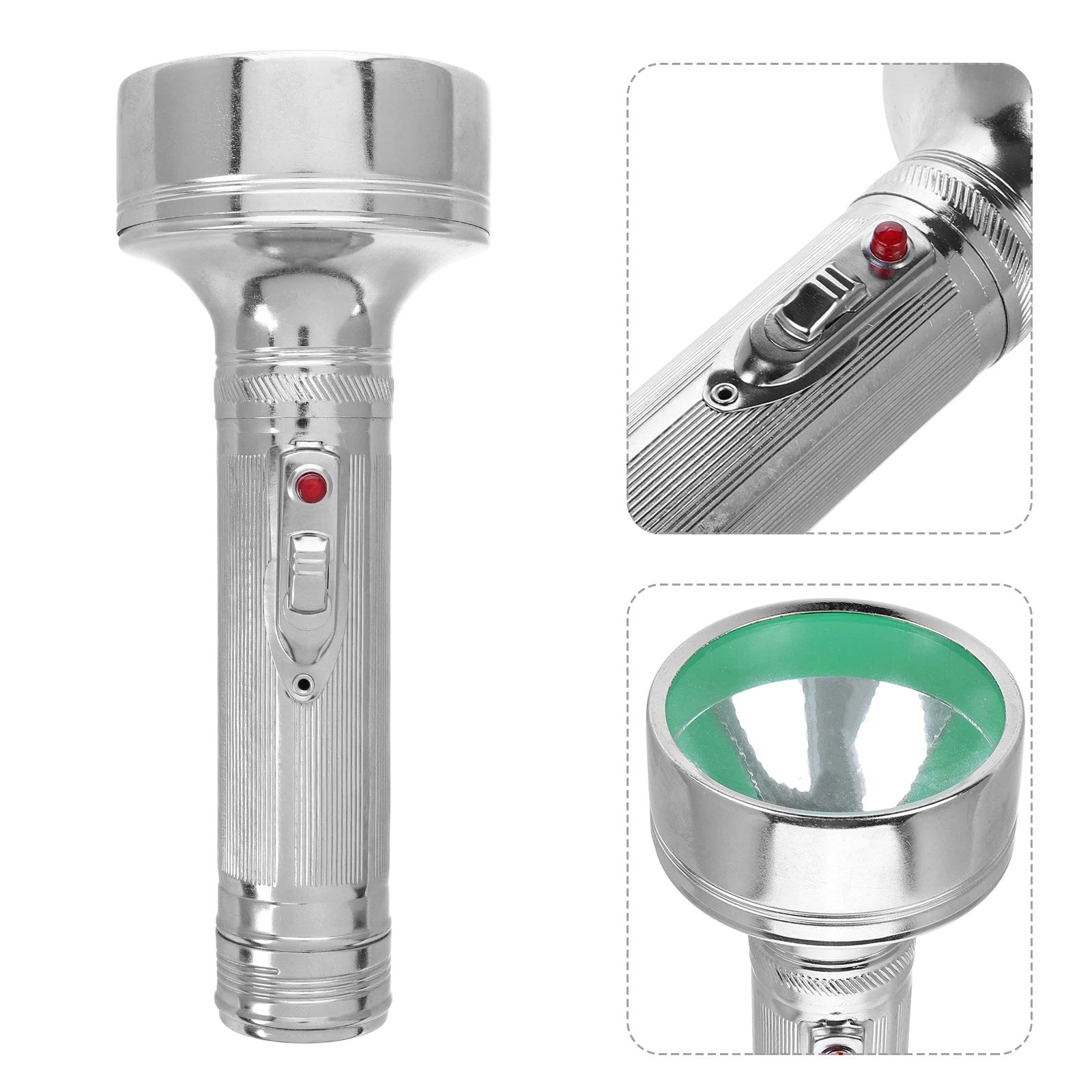 

Vintage Flashlight Old-Fashioned Metal Torch Retro Portable Led Light For Camping Outdoor Power Outage Emergency Decor Lantern