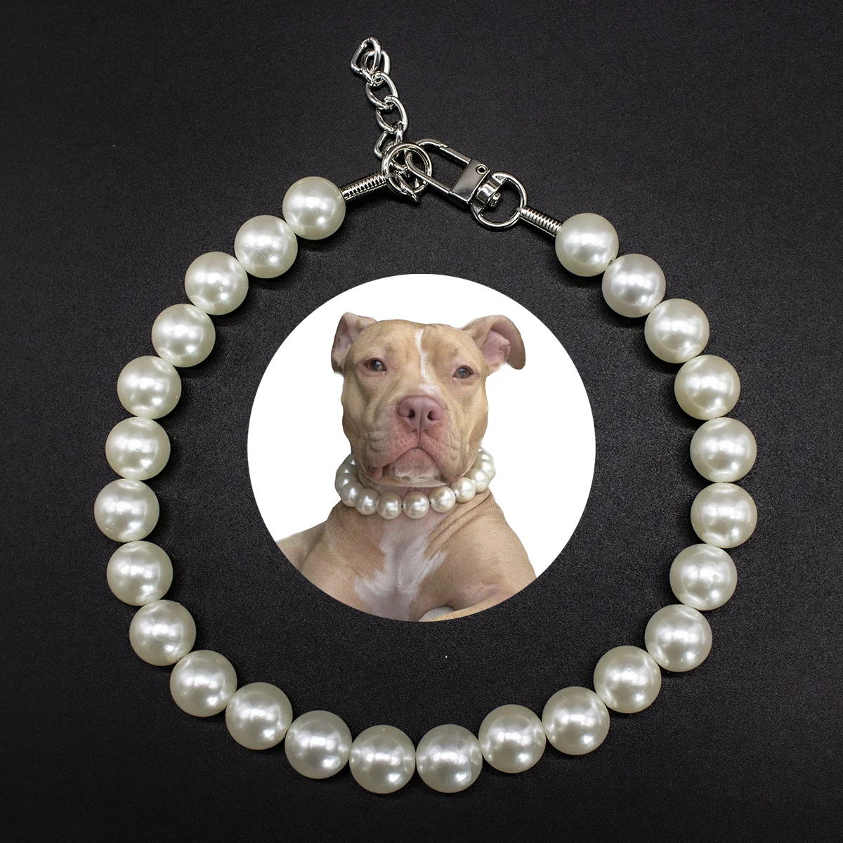 

Imitation Pearl Dog Collar for Small Medium Large Dogs Brides, Durable Wire Rope, Wedding Jewelry Accessories, Luxury Designer