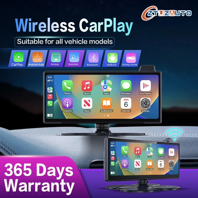 

Универсальный беспроводной сенсорный дисплей для Carplay на Android, 8,9 дюйма, Автомобильная камера заднего вида с Bluetooth и USB