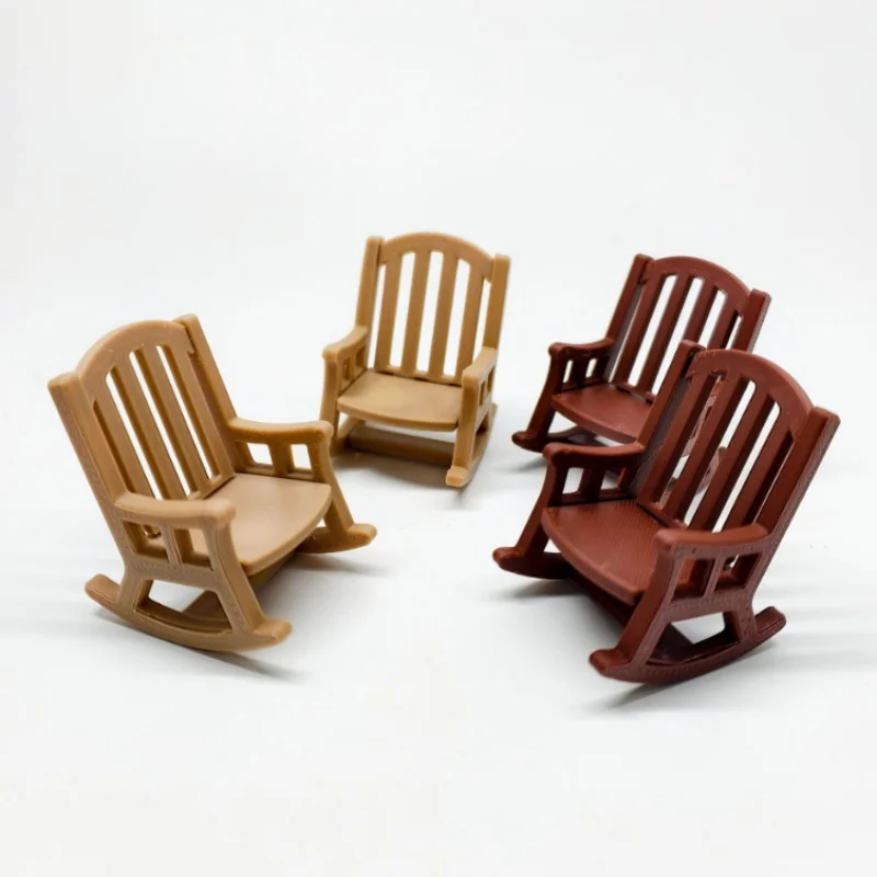 1:12 Scale Dollhouse Miniature Wooden Rocking Chair Table Bench Stool Doll House Furniture Pretend Play Toy Decor Gift