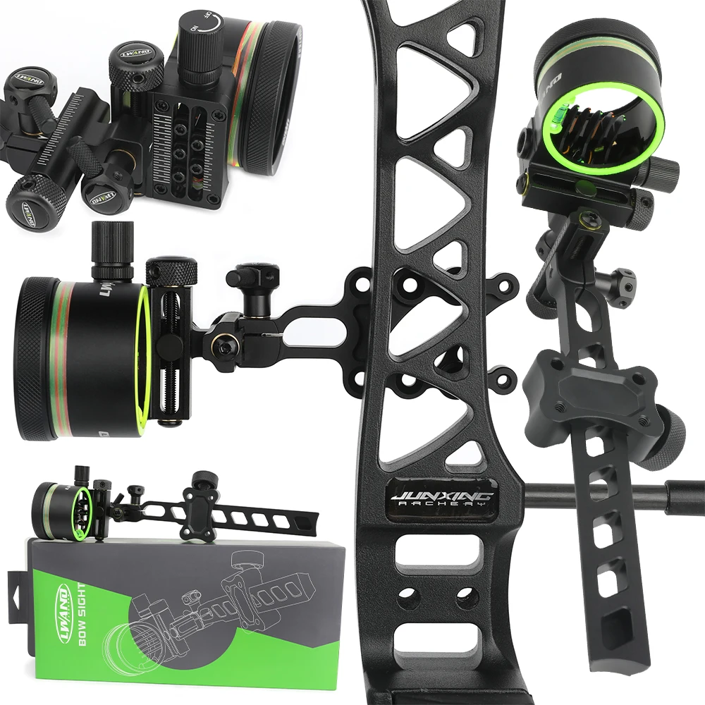 ‌4X 6X 8X Lens Compound Bow Sight 0.019 Fiber Optic Pin Micro Adjustable 5 Pin Aiming Archery Hunting Shooting Accessories