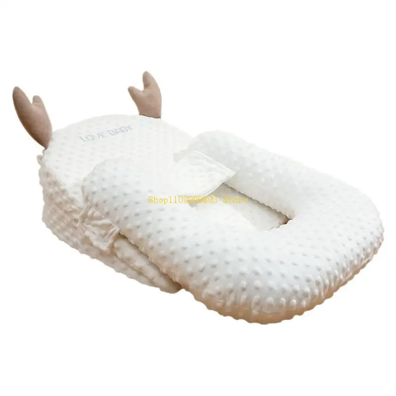 مجموعة وسادة مريحة لنوم الطفل تمنع البصق من القطن لحديثي الولادة وسادة محمولة للسفر هدية J0MF #4