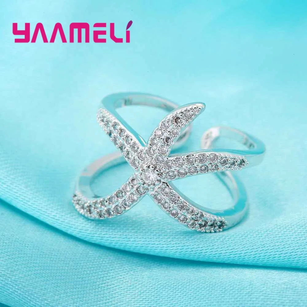 Ocean Beach Party Romantic Style Starfish Modeling Super Hot High Quality Men And Women Dating 925 Sterling Silver Ring