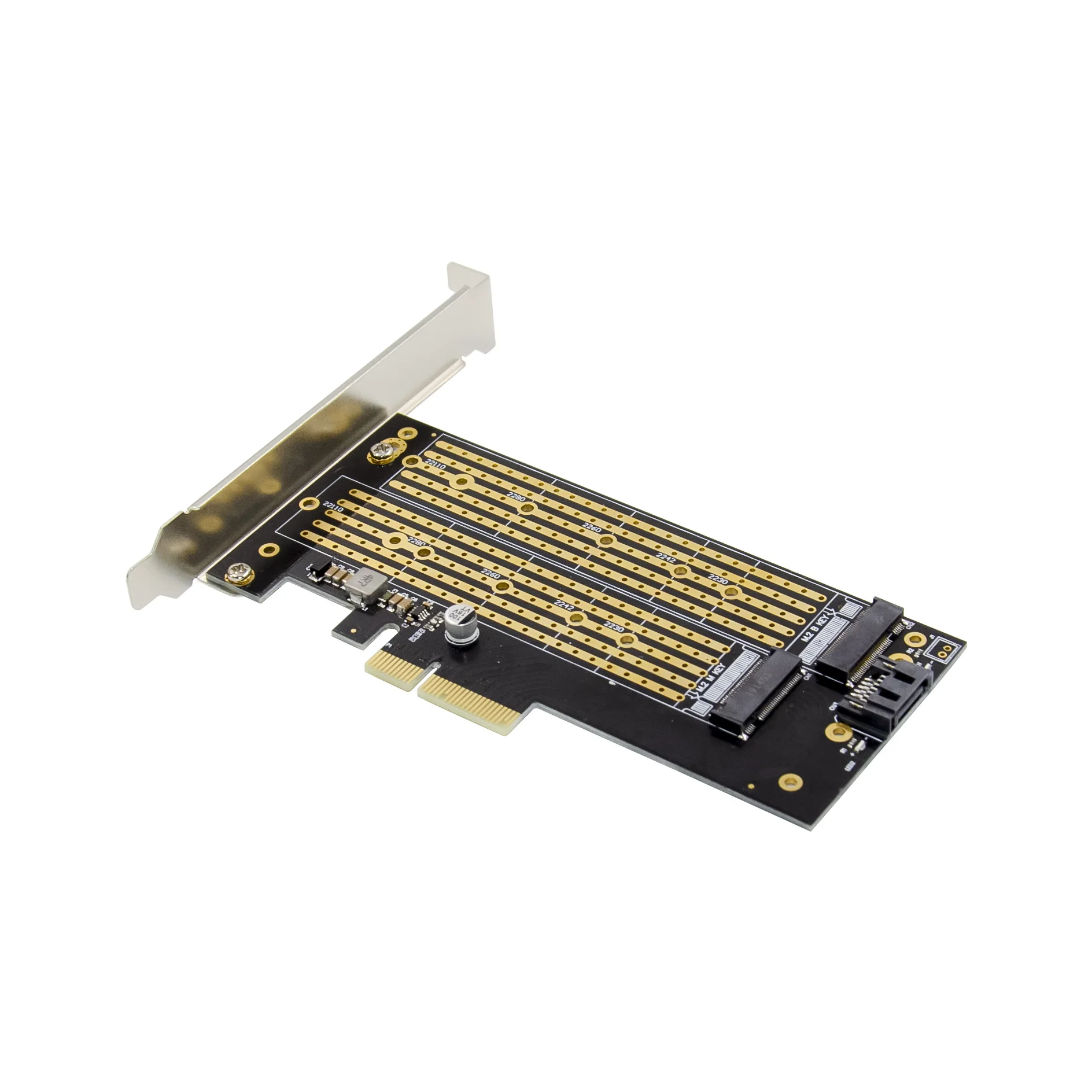 5PCS PCIe X4 M.2 B Key M Key NVMe SSD NGFF PCIe Riser Adapter