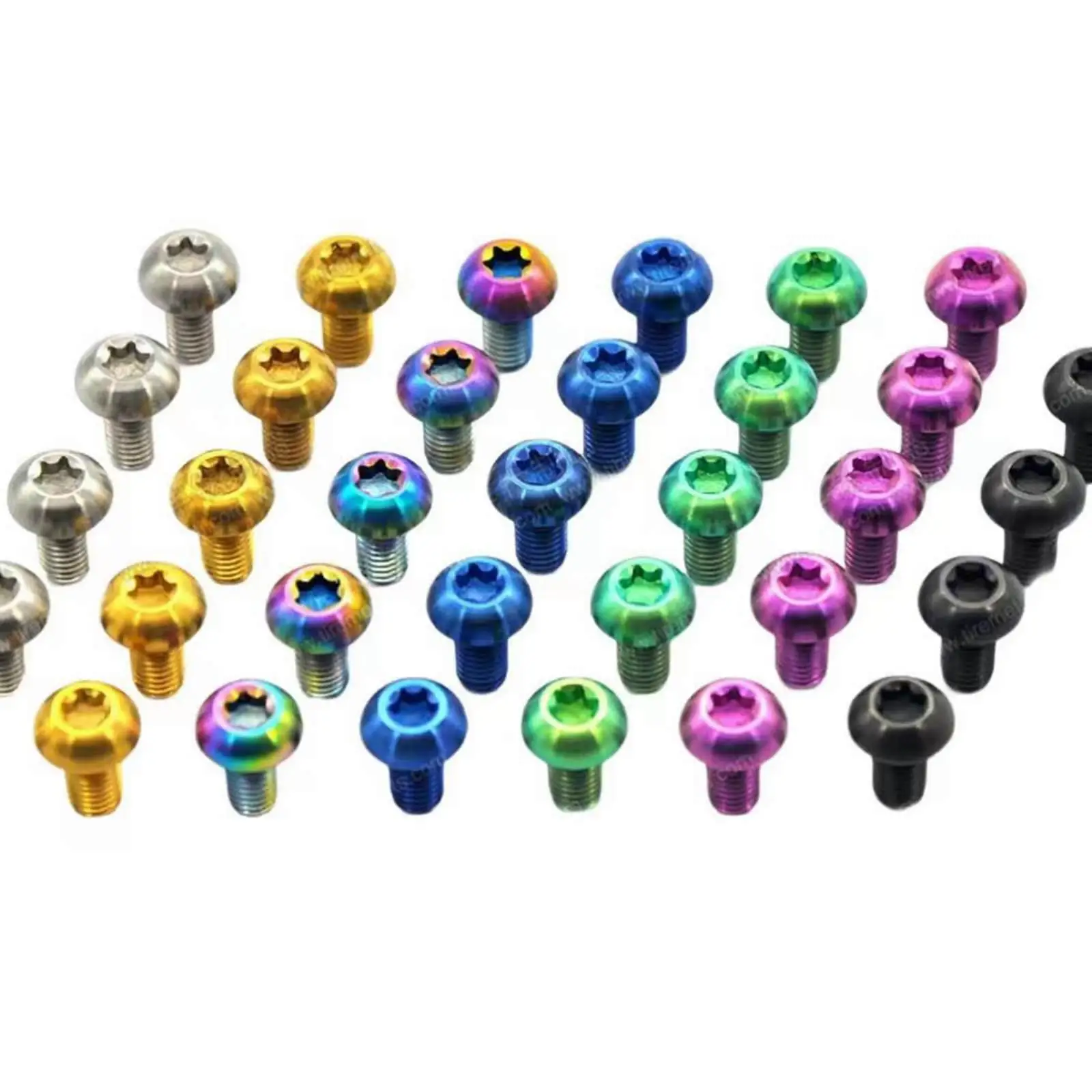 

6pcs M5x0.8 Thread Length 10mm/12mm Colors GR5 Titanium Bike Torx T25 Head Screw Disc Brake Rotor Bolts