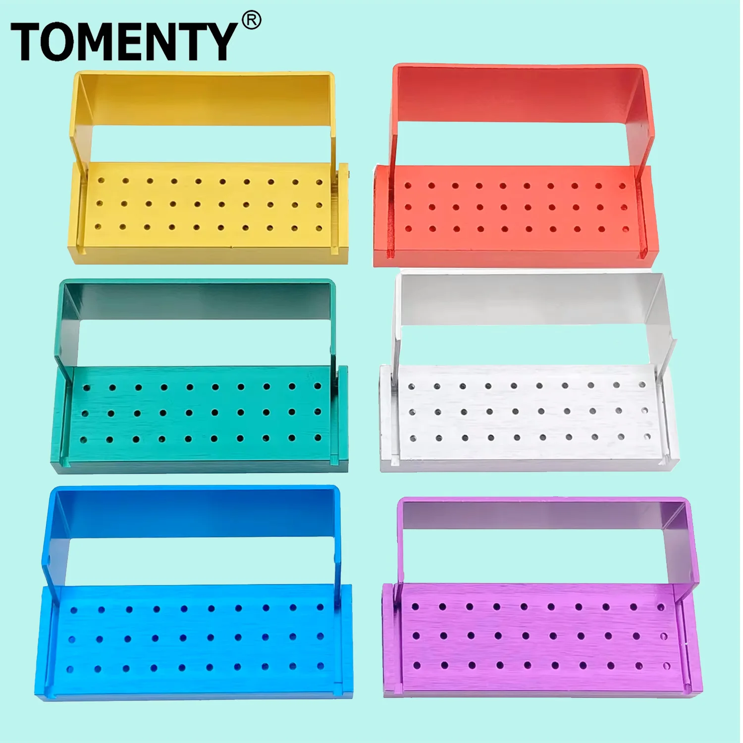 

30 Holes Dental Diamond Burs Drill Disinfection Block High Speed Handpiece burs Holder Alumimum Instrument Set Tools