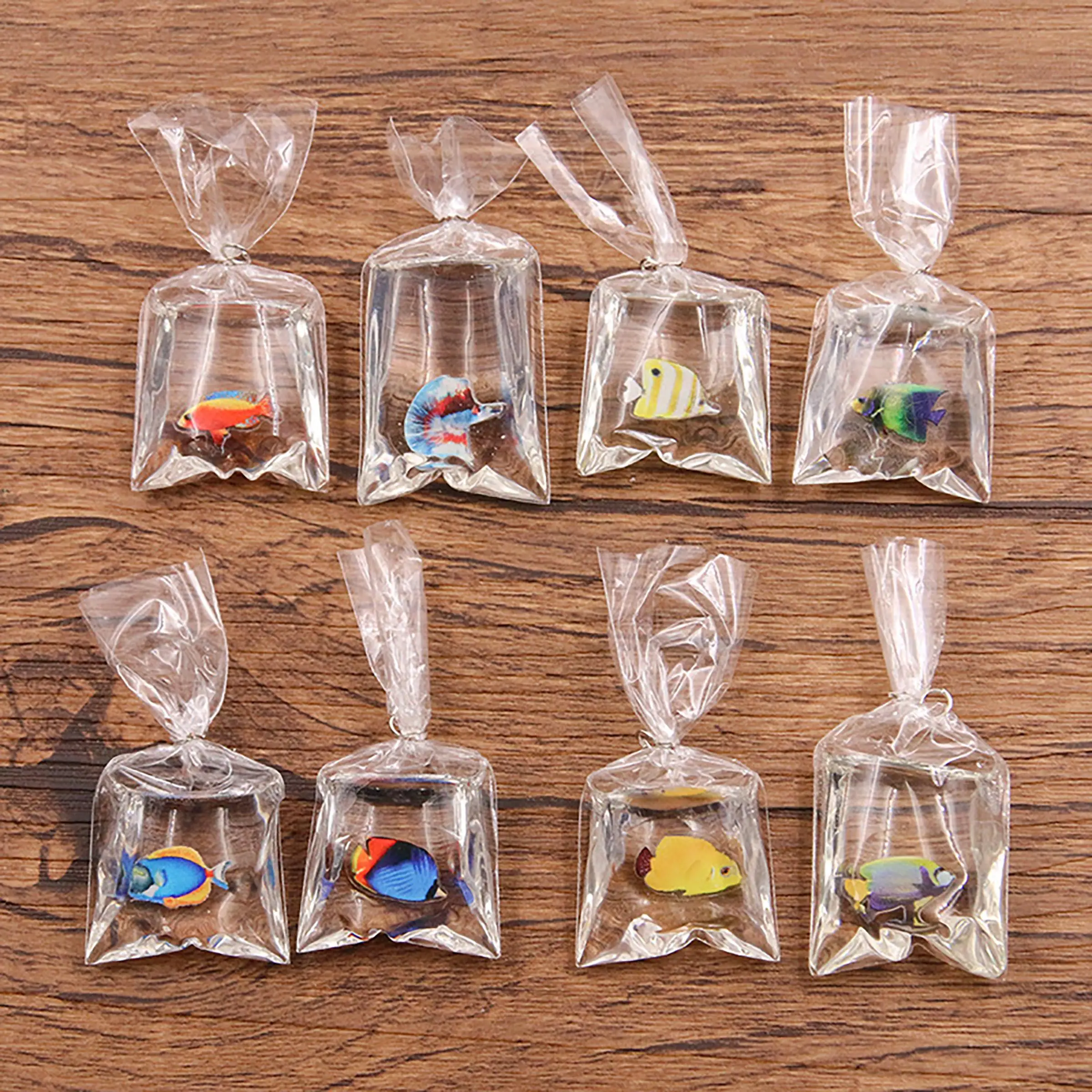 10 Random DIY Transparent Resin Goldfish Clown Fish Pocket Pendants, Jewelry Accessories, Micro Landscape Decor, Birthday Gift