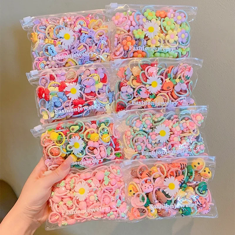 20 Stuks Kinder Rubberen Band Doet Geen Pijn Aan Het Haar Elastische Goede Meisje Baby Hoofd Touw Kleine Stropdas Haar Chirp Scrunchies Hoofdtooi