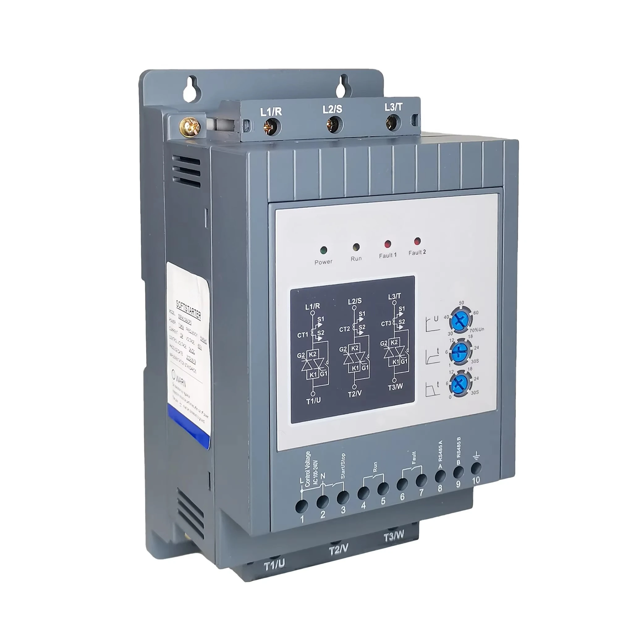 

Ac Soft Starter for Motor 3 Phase Control 3.7KW 400V 7.5A SSR Series 50/60 Hz Built in Bypass air Conditioner Starters