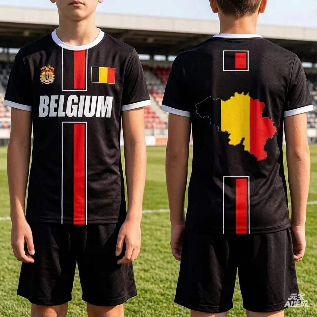 Belgium Football Jersey Belgian Flag Men T Shirt Women Tee Boys Top Children Parent Child Quick dry short sleeves kids Tshirt