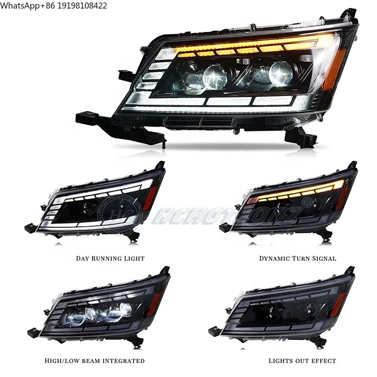 HCMOTIONZ Factory Headlight LED 2019-2023 Assembly DRL Start up Animation Front Light for Toyota Hiace