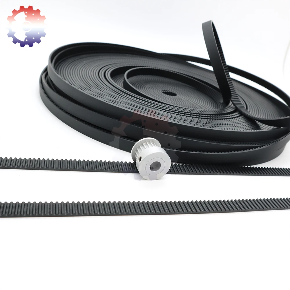 GT2 Open Timing Belt 2GT Polyurethane Steel Core PU Belt Width 5mm 6mm 9mm 2MGT Belt 10mm 15mm 2M Open Belt for 3D Printer Belt