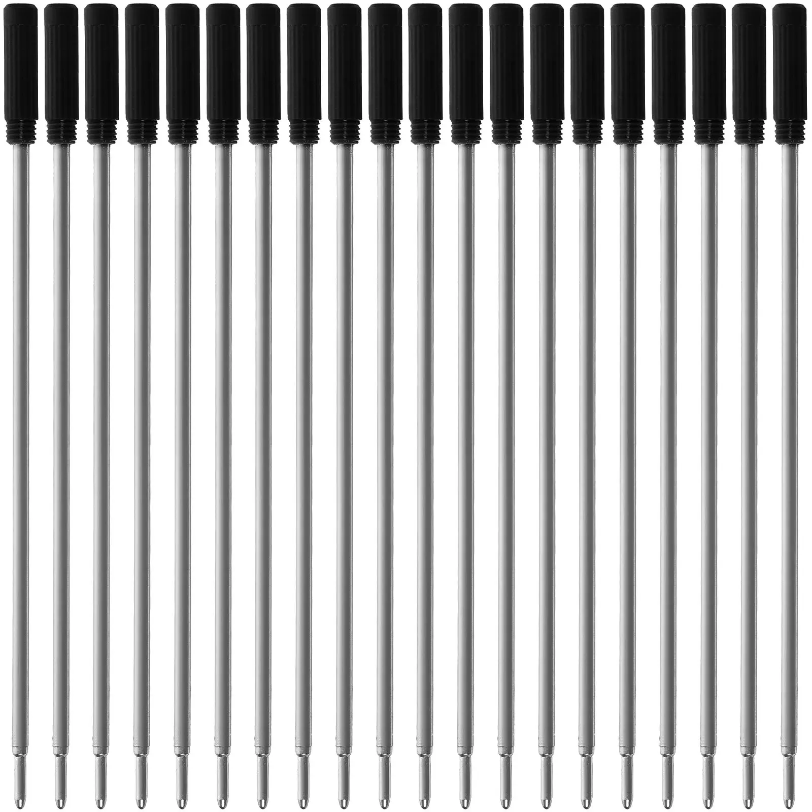 

20 шт. сменных стержней для ручек: черные гелевые стержни с тонким наконечником для офиса и студентов, чернила для канцелярских принадлежностей