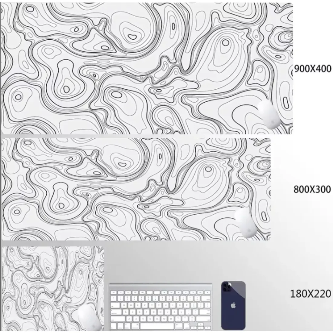 CIFBUY 1pc Strata Liquid Pattern XXL Gaming Mouse Pad,900x400mm,Soft Non-slip Rubber Base,Large HD Print Computer Desk Mat