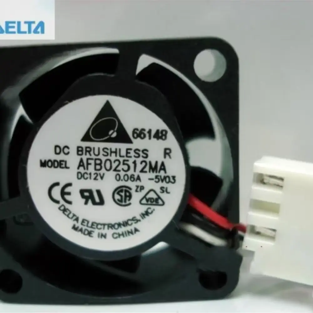 for delta AFB02512MA 2510 25mm DC 12V 0.06A Dual ball 3-P axial mini micro cooling fan