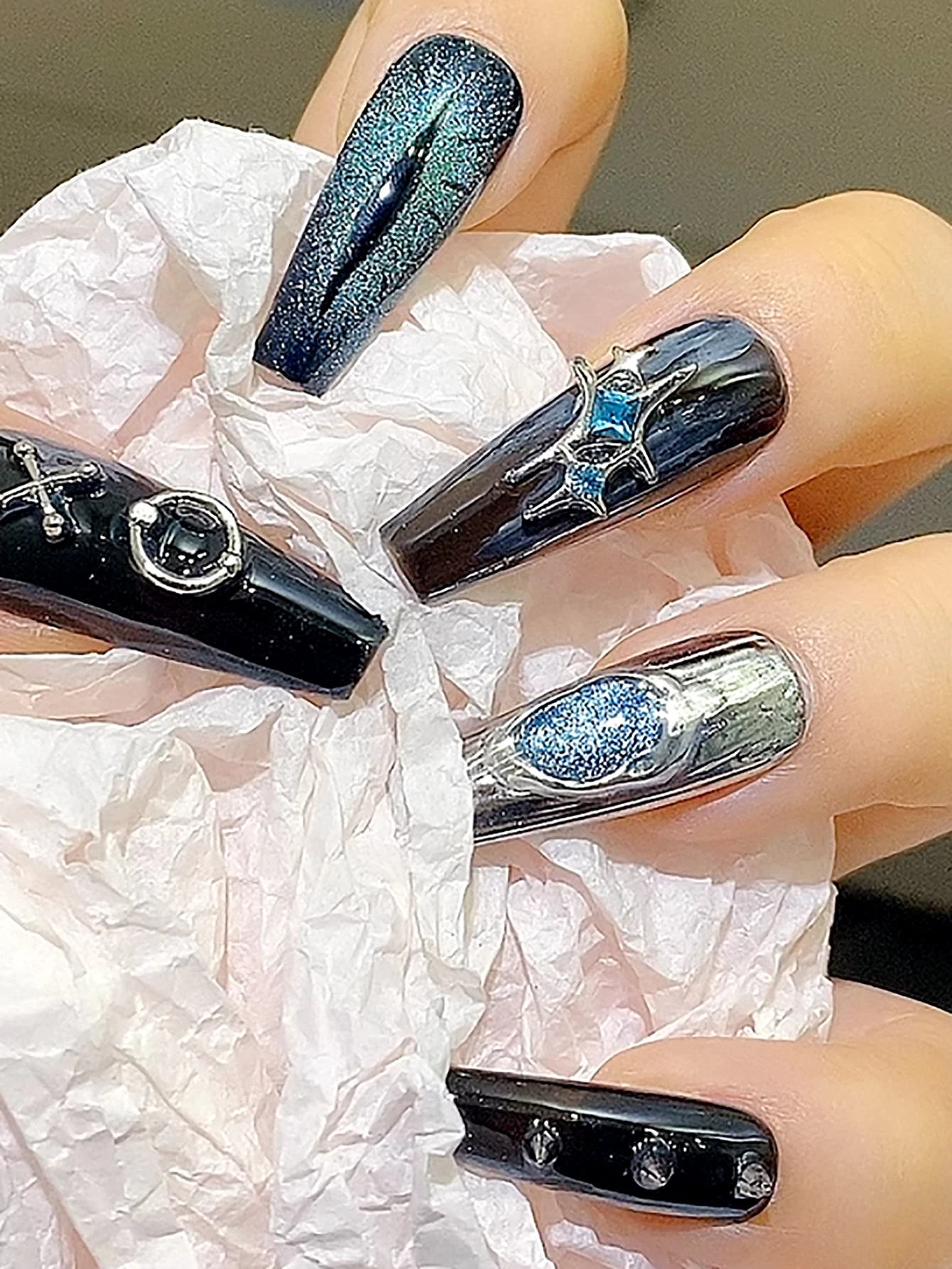 10pcs nail art accessories Y2K delicate sweet and cool starry pink sparkling nail gems, crystal DIY nail shop exclusive