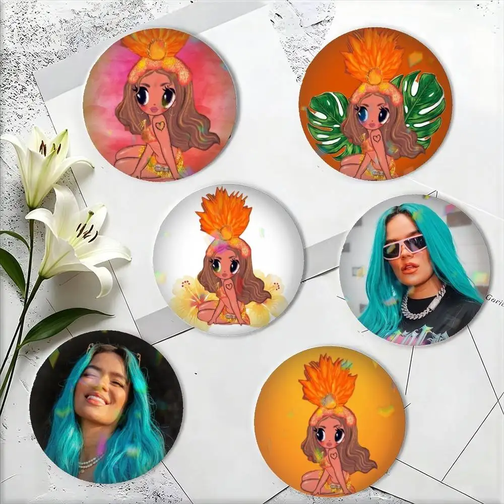 Reggaeton Karol-G Tropicoqueta 25 32 44 58 75mm Badges Personalized Round Brooches Pins Accessory Gift