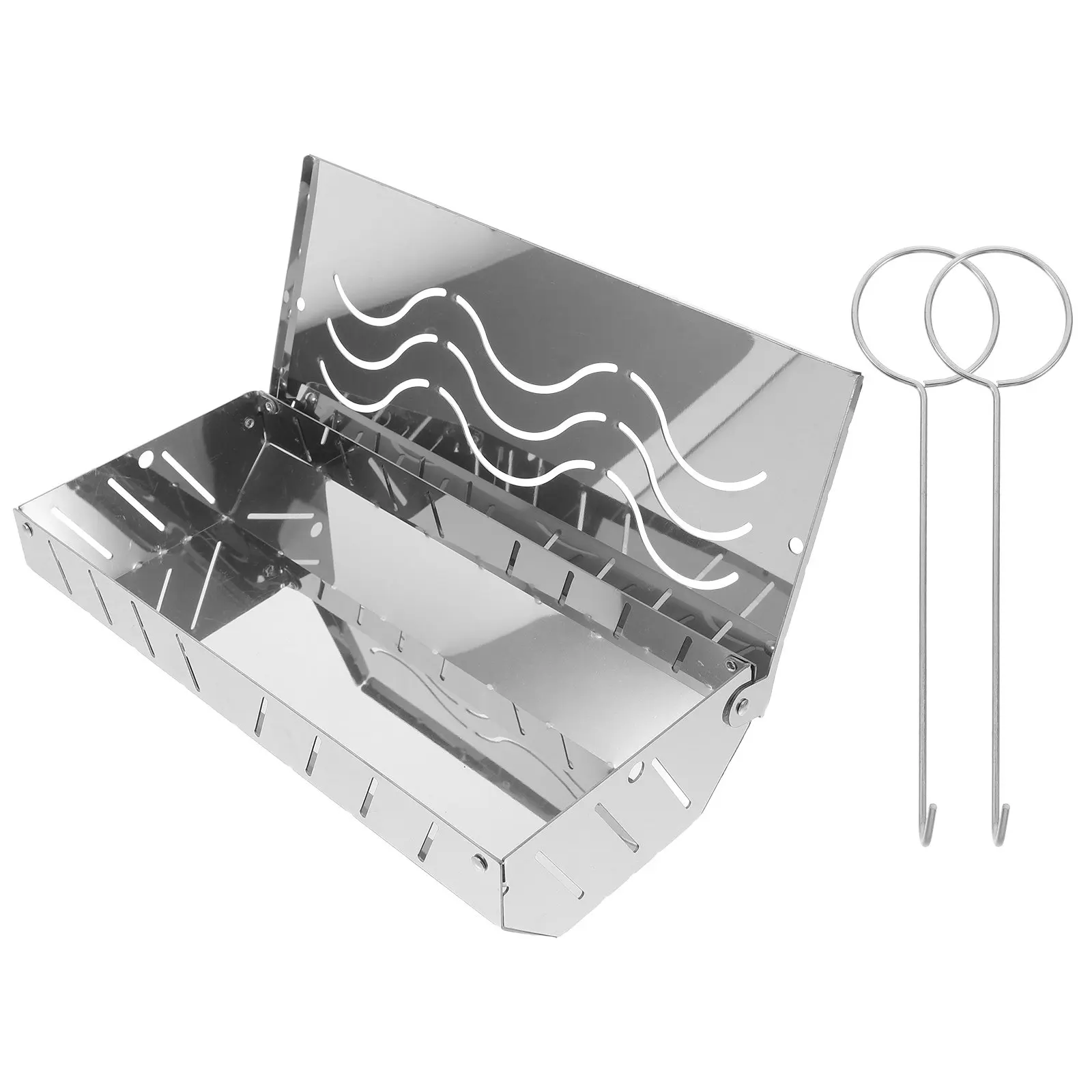 Stainless Steel Bbq Smoking Box Wood Chip Smoke Container Grill Accessories for Gas Charcoal Grills Outdoor Cooking Meat Fish