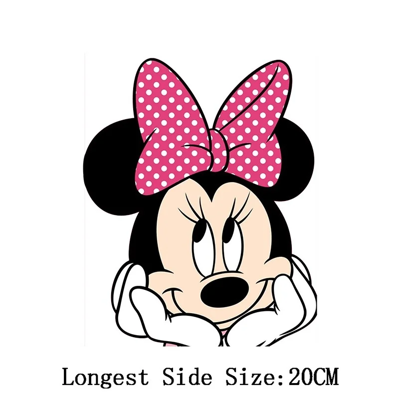 Minnie Mickey Mouse Patches for Clothing DIY Shirt Fashion Disney Iron-on Transfers for Clothes Heat Transfer Sticker Appliqued