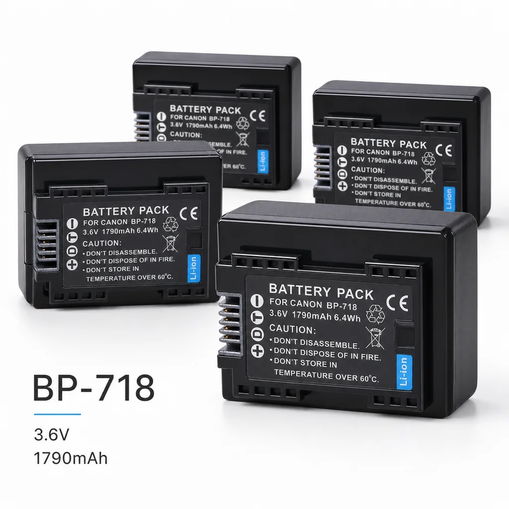 Camcorder Battery BP-718 1790mAh Replacement Battery For Canon VIXIA HF M50 M500 M52 R300 R32 R40 R42 R50 R52 R500