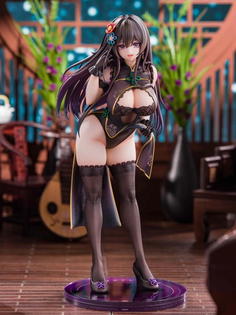 

[Предзаказ] Оригинальная коллекционная фигурка кошки Kiwi Toys в платье-ципао, 26 см, ПВХ, настольное украшение, милая коллекционная игрушка-девочка