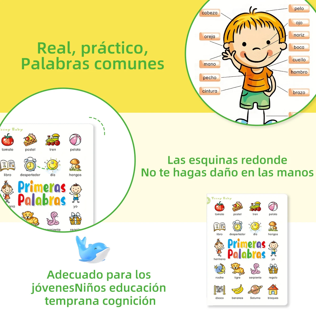 A 32-page Book For Baby To Learn Words With Pictures Cognitive Enhancement Puzzle Spanish