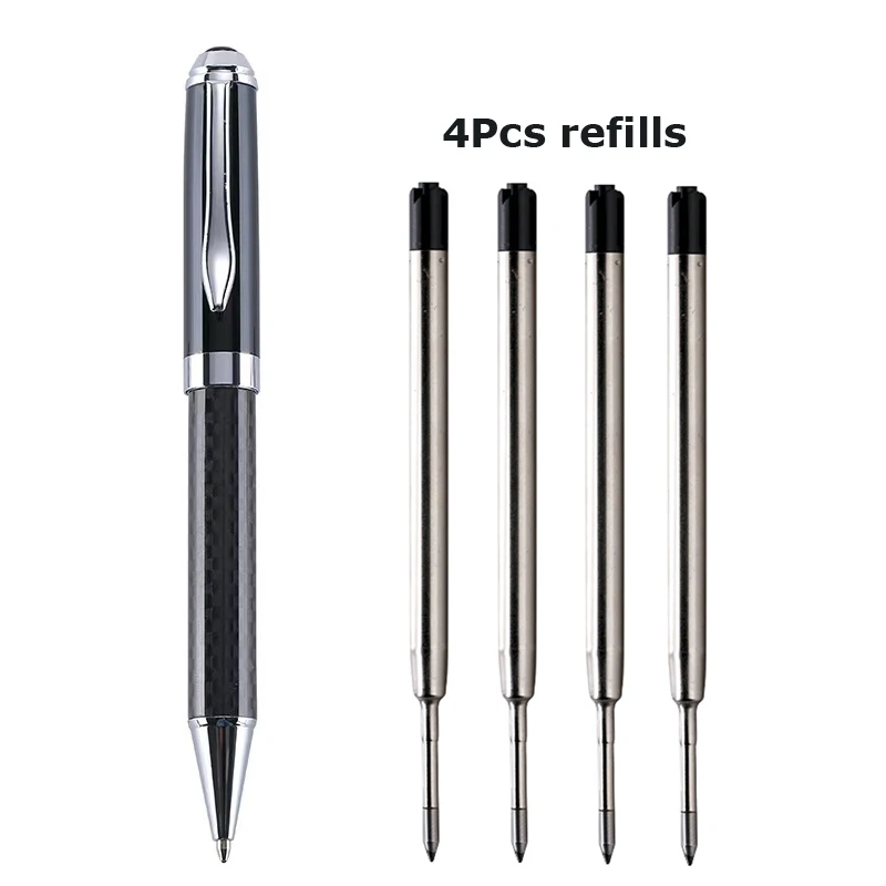 1+4Pcs Ballpoint Pens Housing Retractable Ball Point Pen Smooth Writing Roller Ball Pen Elegant Signature Pen Gift Pens