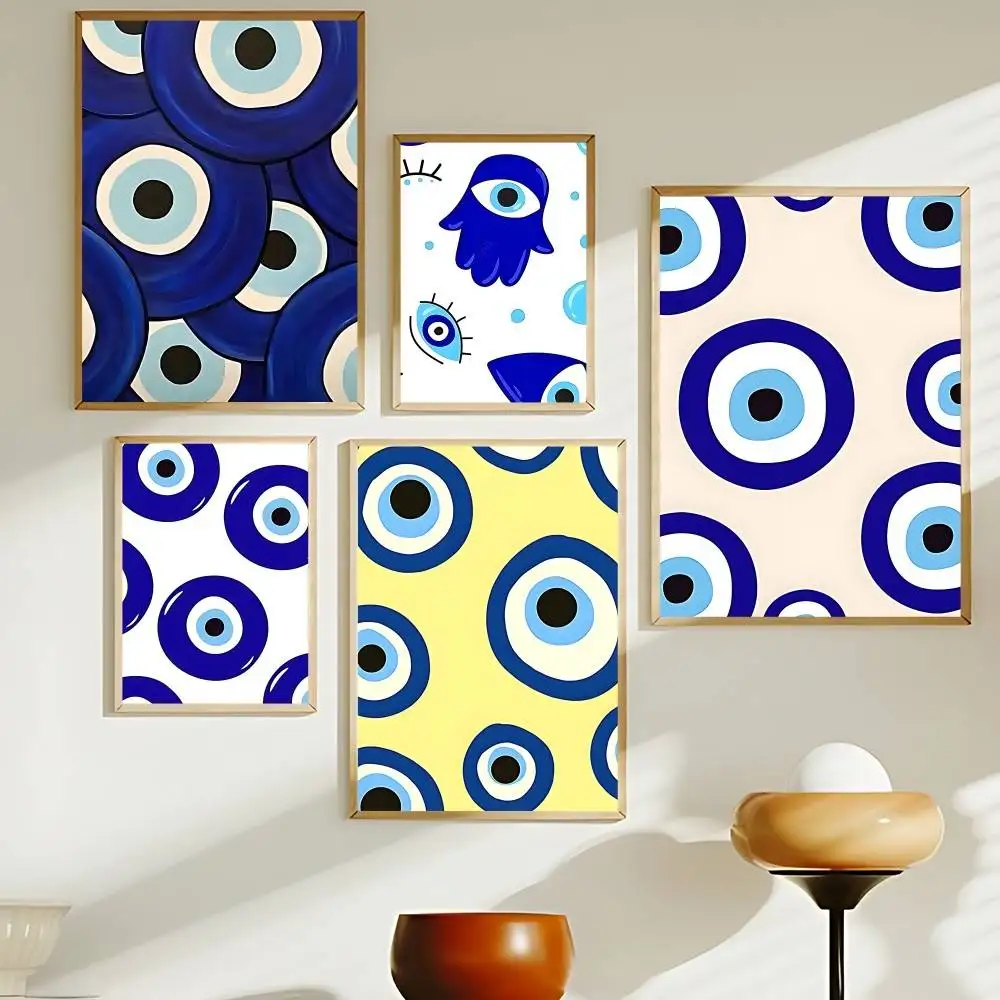 ملصق فني على شكل عين الشر بدون مؤطرة ملصق كرافت نادي بار ورق عتيق ملصق جداري فني ملصقات دراسة غرفة النوم