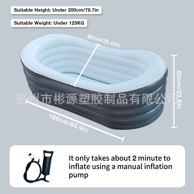 حوض استحمام حصري قابل للنفخ وقابل للطي عبر الحدود، حوض تدليك قابل للمقعد للبالغين #6