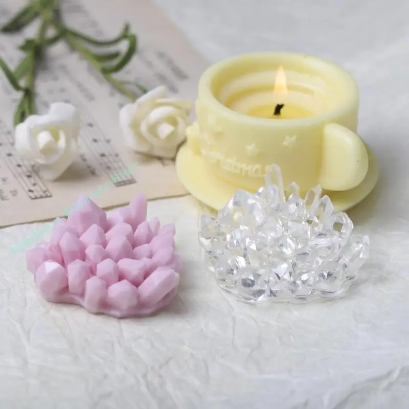 

R7UF Crystal Cluster Epoxy Resin Mold Plaster Soap Silicone Mould