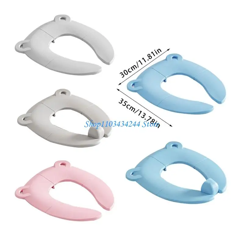 مقعد تدريب المرحاض القابل للطي للأطفال، مضاد للانزلاق من الأسفل، سهل التخزين، محمول للأطفال للسفر، وسادة مقعد للحمامات العامة