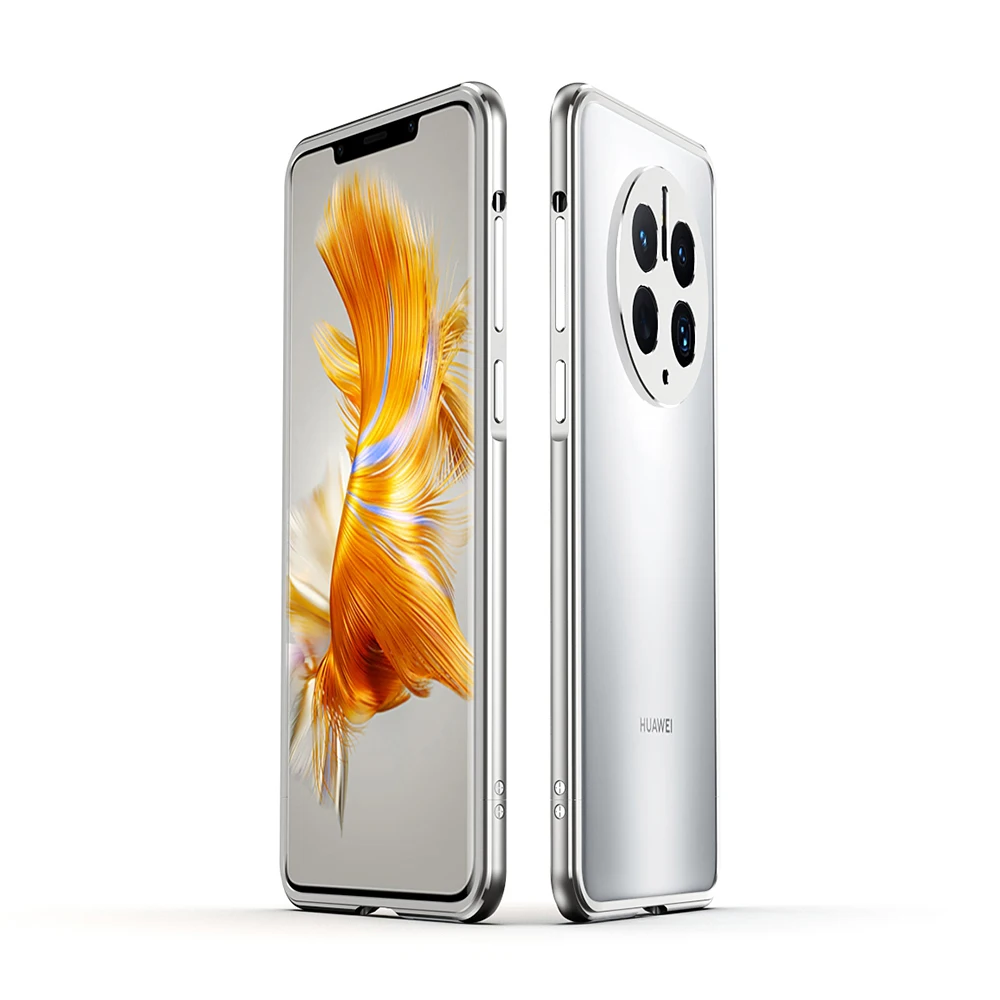 Luxury Skin For Huawei Mate 50 60 70 Pro Case  Aluminum Metal Bumper Frame Ultra Slim Protective Phone Cover + Lens Protector