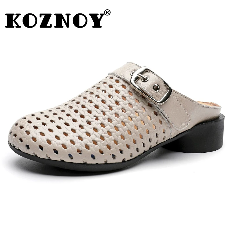 

Koznoy/женские сандалии из коровьей кожи 3 см, летние резиновые туфли на плоской подошве, женские туфли без шнуровки на плоской подошве, на танкетке, полые туфли Мэри Джейн, лоферы