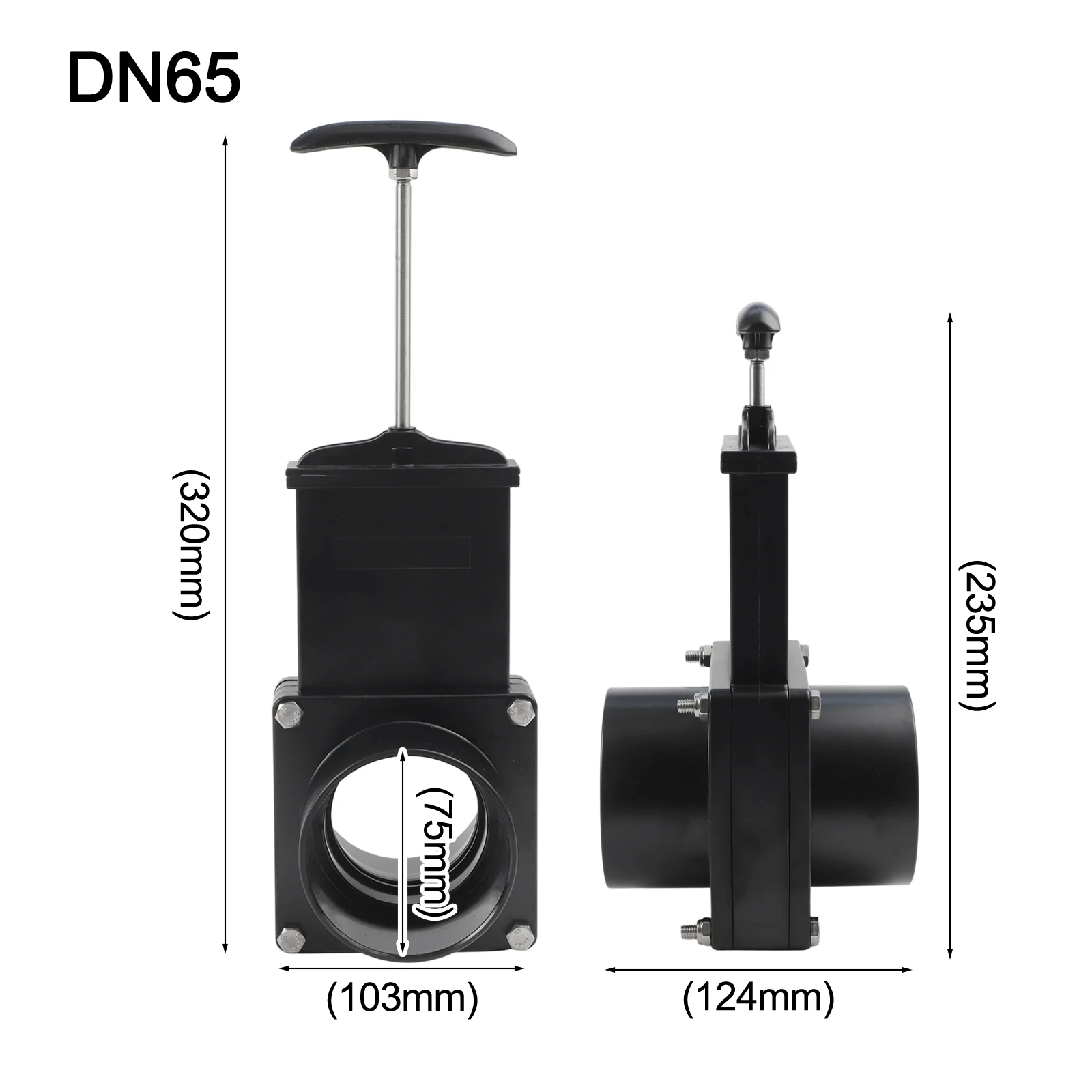 Install 50mm 75mm RV Waste Valve Body with for Sewer Valve Suitable for Trailers For Campers and RV Sewer Systems