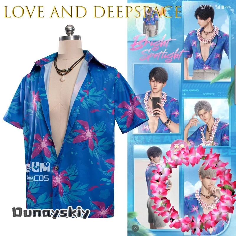 {Amanda Cos}ALove And Deepspace Rafayel Aster Zayne Sylus Caleb Beach Shirt T-shirt Cosplay Costume Summer Casual Anime Outfit - view 2