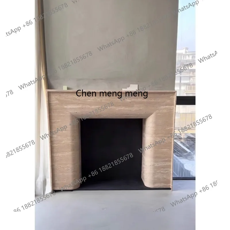 Natural travertine high-end French fireplace marble fireplace custom designer retro