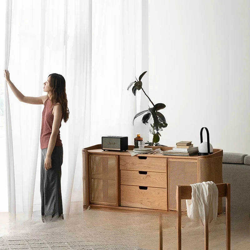 

Rattan cabinets, living room against the wall, storage cabinets by the wall, solid wood
