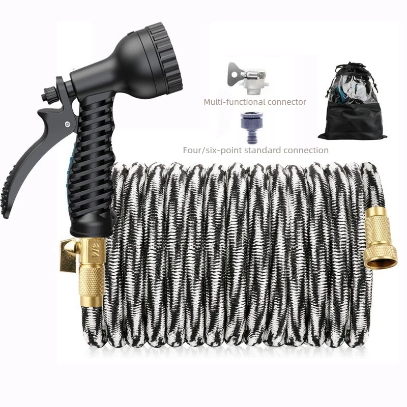 Watering nozzle tool set, high-pressure household telescopic car washing tool, brush car water pipe hose