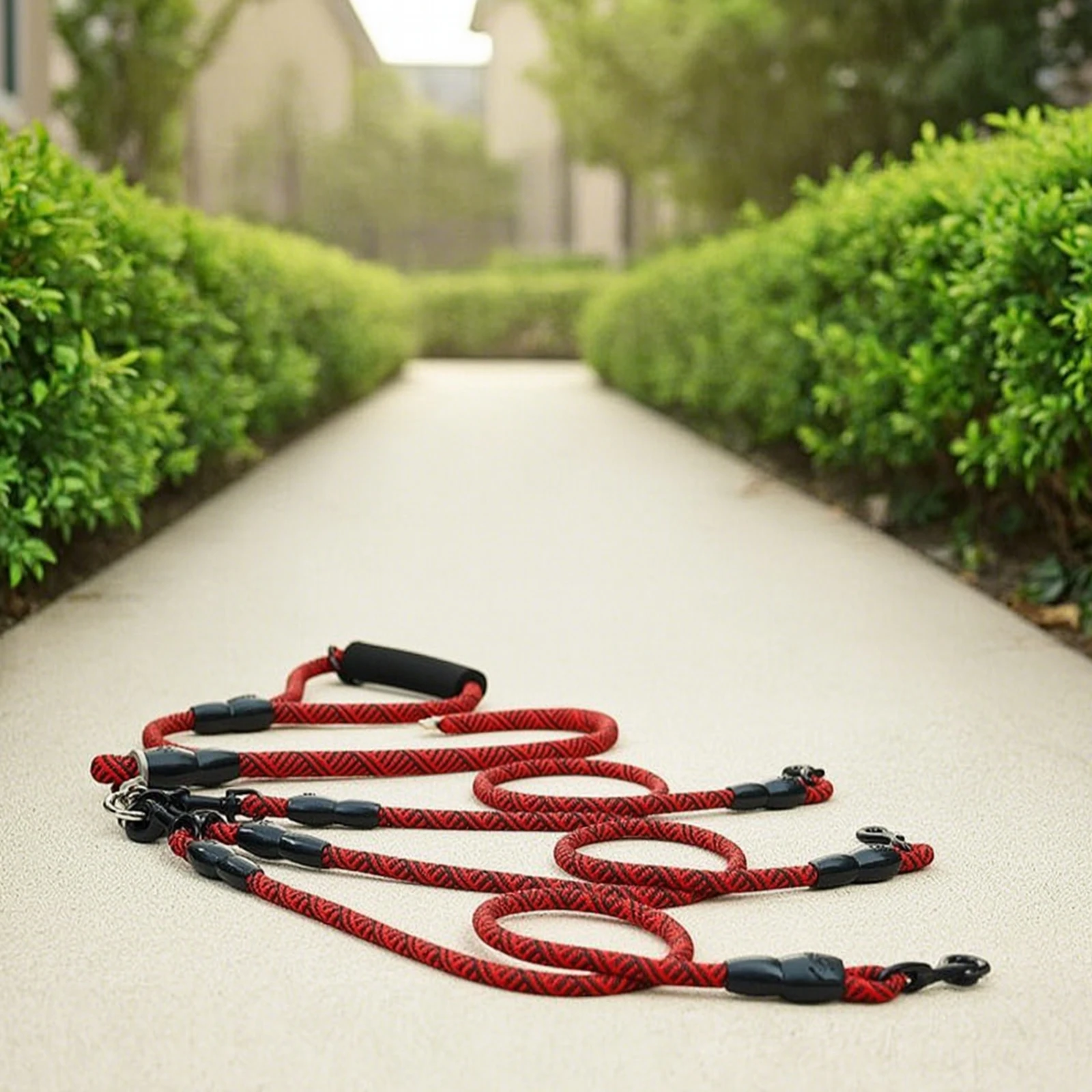 Triple Dog Leash Tangle-Tangle-Resistant Multi-Dog Leash Detachable Braided for Daily Walks, Park