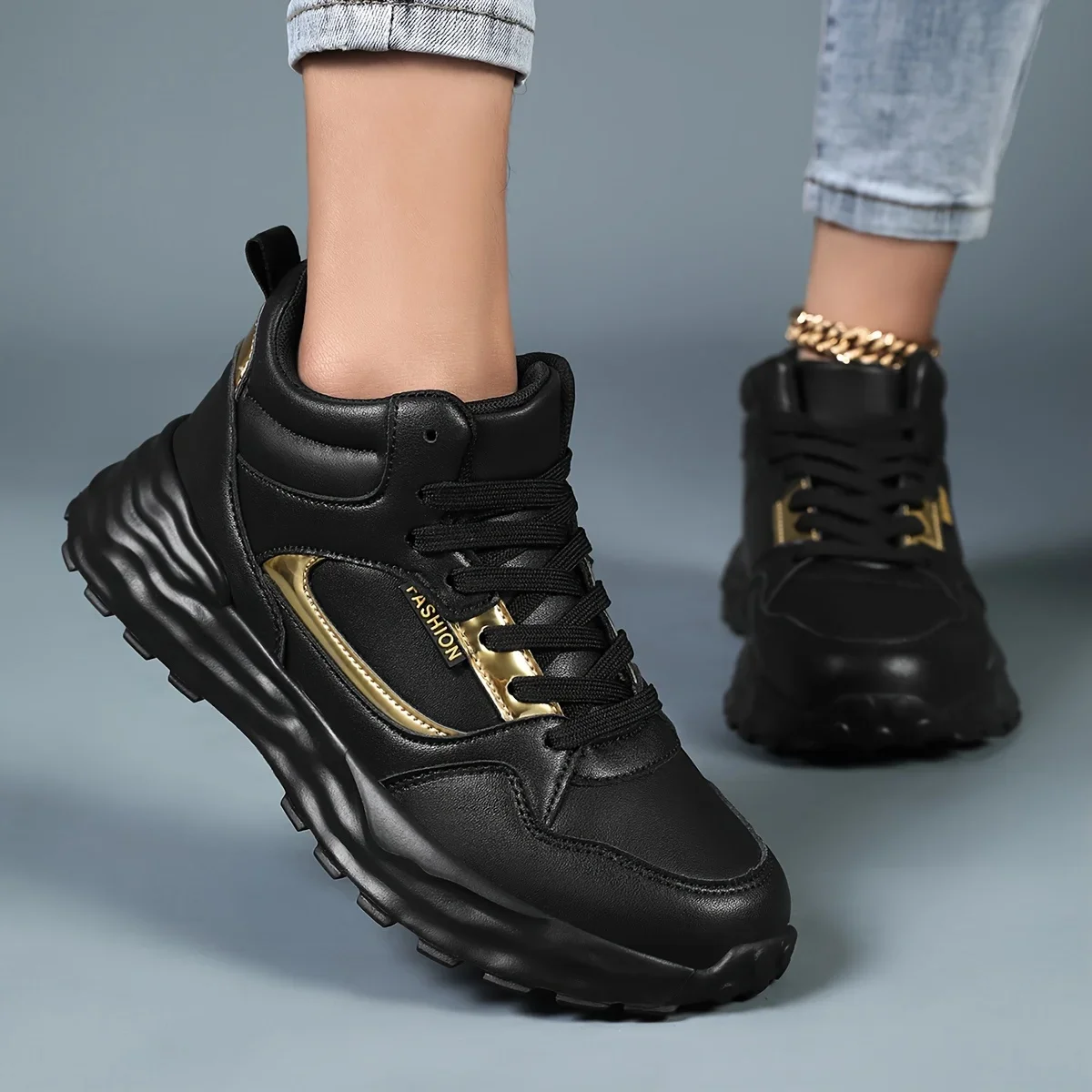 

Pop Women's Lightweight Mid-Top Sneaker-Casual Lace Up Running Shoes, Non-Slip Eva Shoe Sole