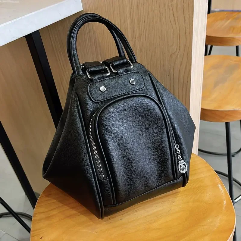 Miyagawa Commuting Simple Solid Color Backpack for Women 2023 New Light Luxury and Popular Fashion Versatile Multi Straddle Bag