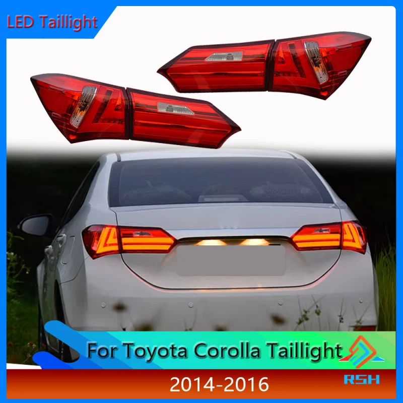 

Сборка заднего фонаря для Toyota New Corolla 2014-2017, модификация LED, свет для вождения, поворотный сигнал, тормозной LED задний фонарь, Plug And Play