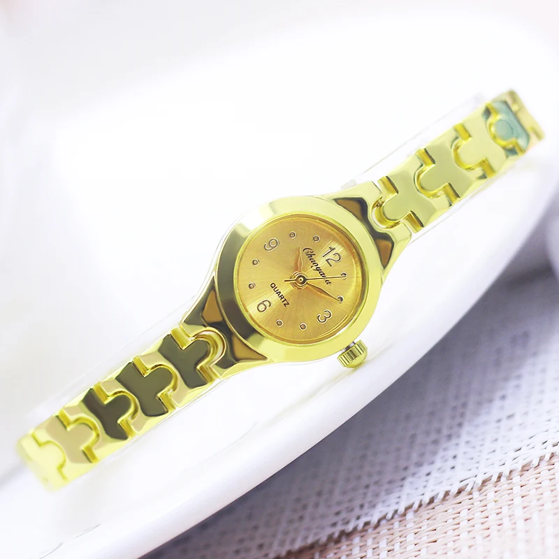 2024 summer women's ladies girls thin beauty romantic gold Bracelet wristwatches mother girlfriend fashion quartz digital watch