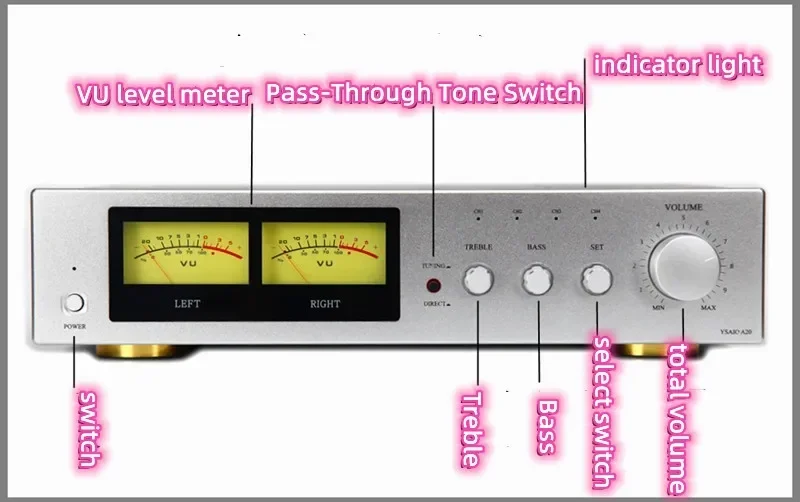 

AC220V AC110V 200W*2 2.0 Channel IRF240 IRF9240 Field Effect FET Tube Double VU Meter Home Music Audio Amplifier