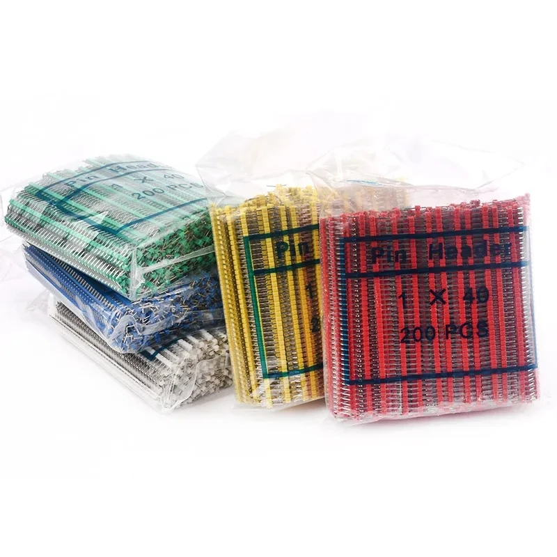 10pcs 1x40 Colorful Single Row Male 2.54 Breakable Pin Header Connector 40pin Strip For Arduino