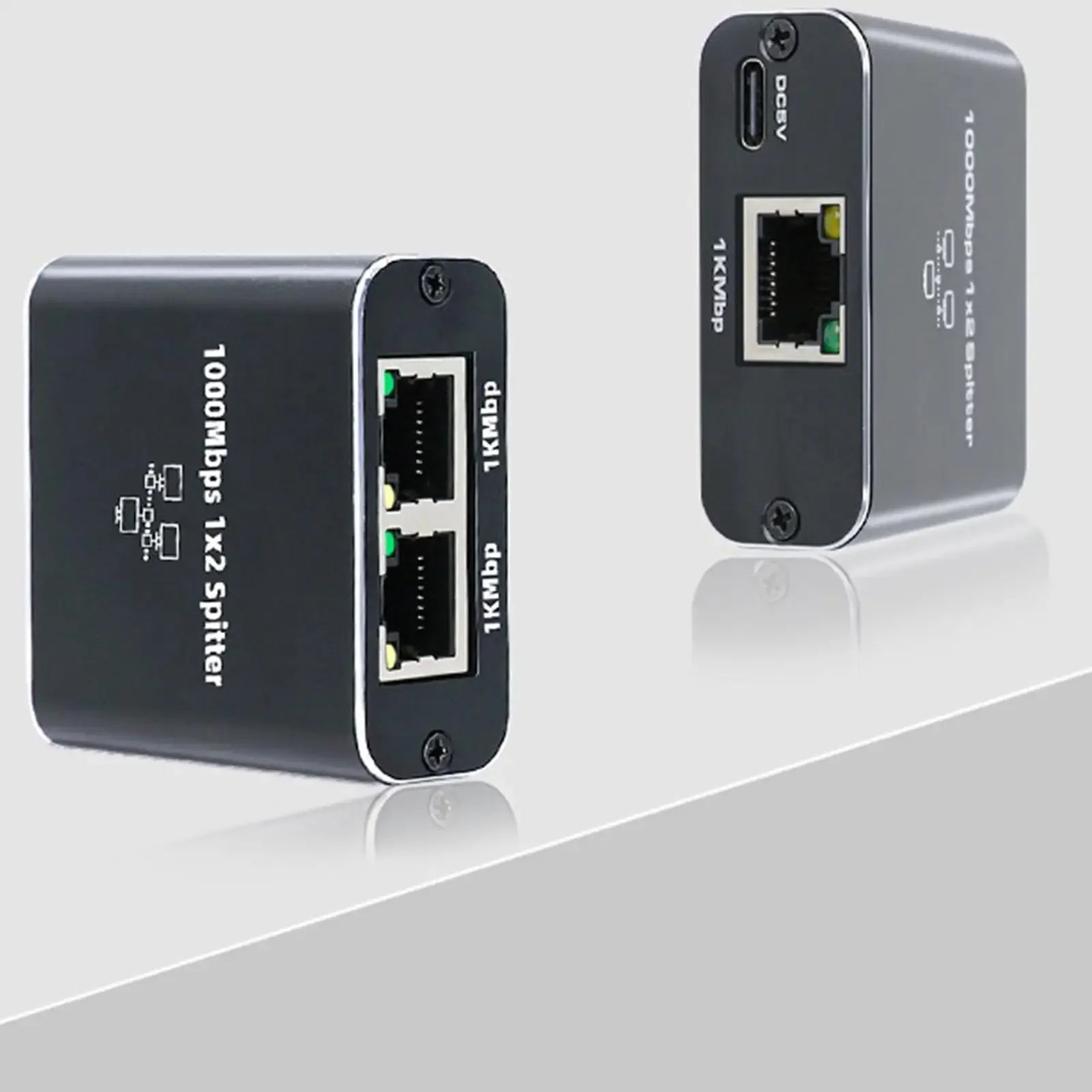 Ethernet Splitter Adapter 1000 MBit/s Netzwerk Extender 1 bis 2/Ports RJ45 LAN funktioniert gleichzeitig für PC Computer Router Switch