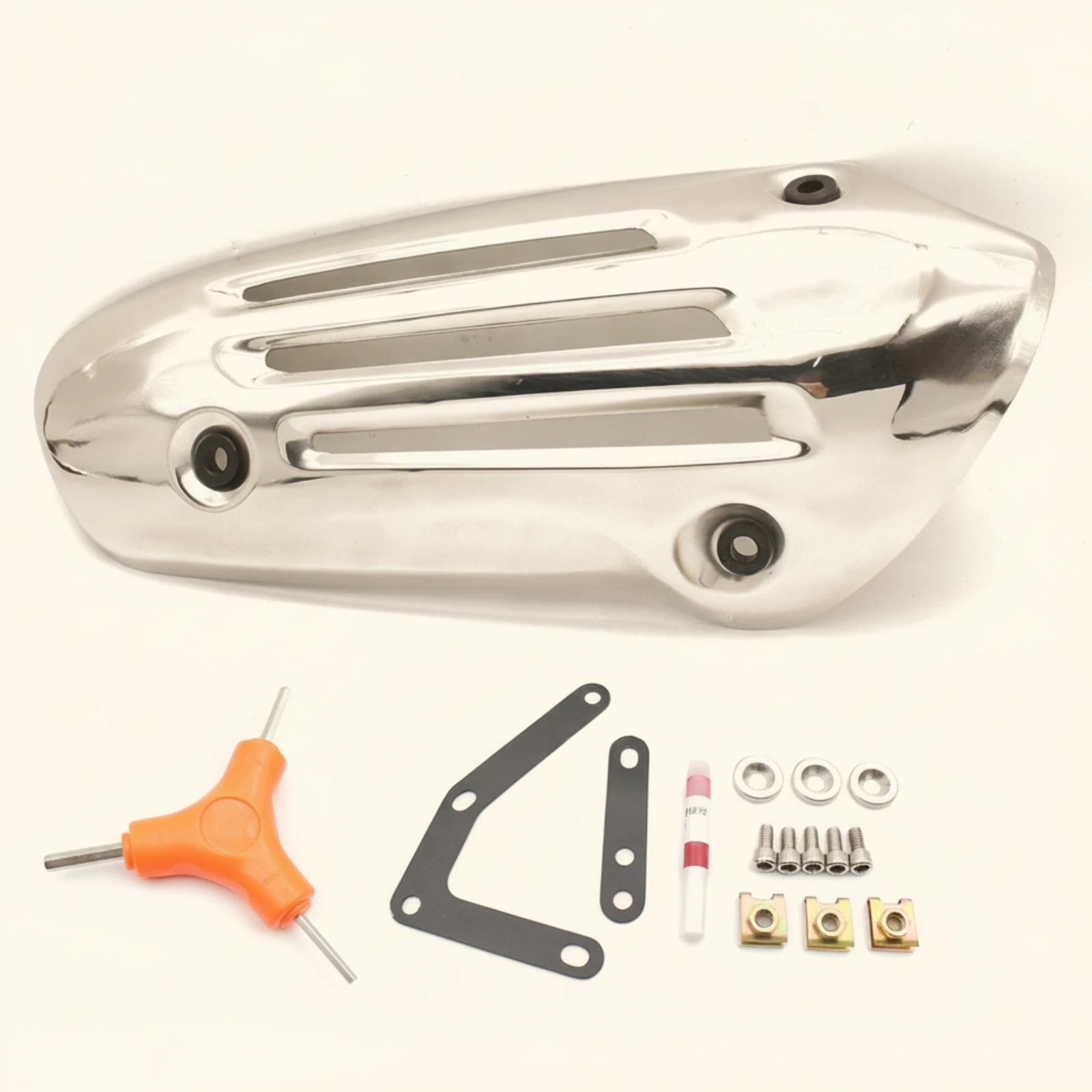 Exhaust Pipe Heat Guard Cover Ventilated Motorcycle Heat Guard with Bracket Easy to Install Metal for Scooter Owners